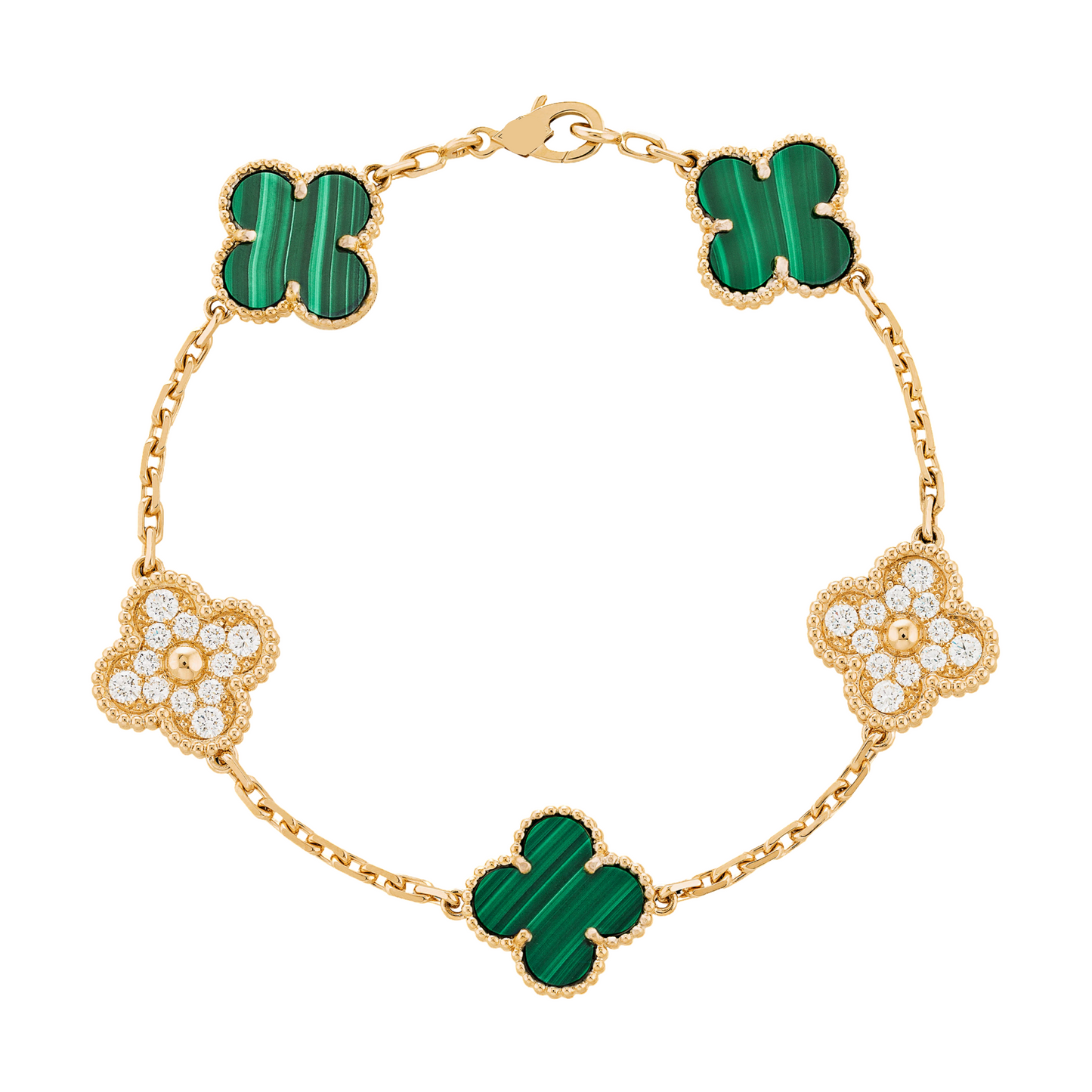 Victoria Stud Gold Four Clover Bracelet