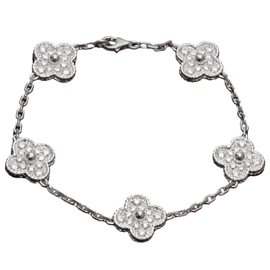 Victoria Silver Four Clover Bracelet