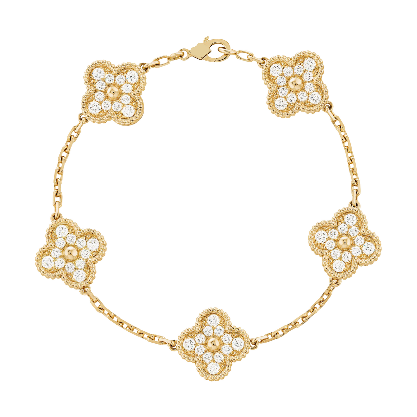 Victoria Stud Gold Four Clover Bracelet