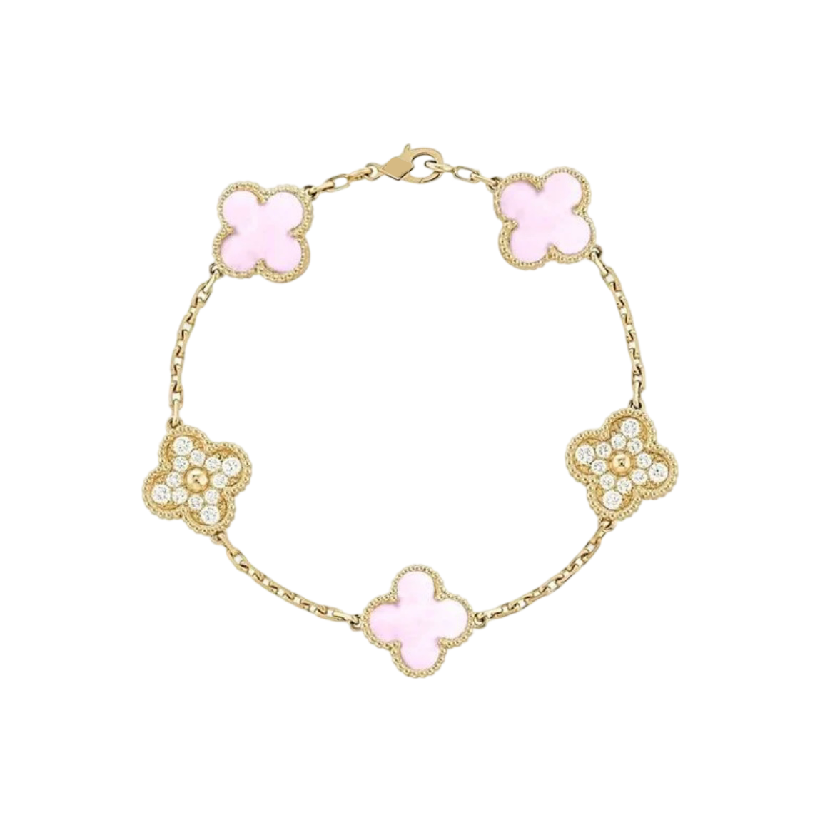 Victoria Stud Gold Four Clover Bracelet