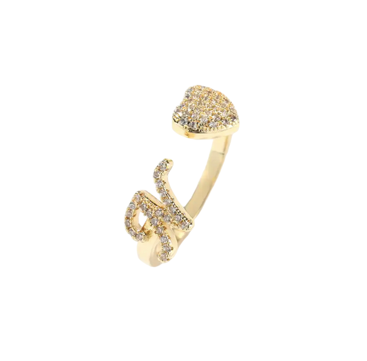 Initial Heart Ring