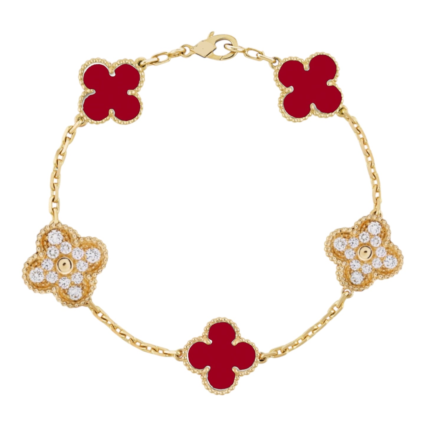 Victoria Stud Gold Four Clover Bracelet