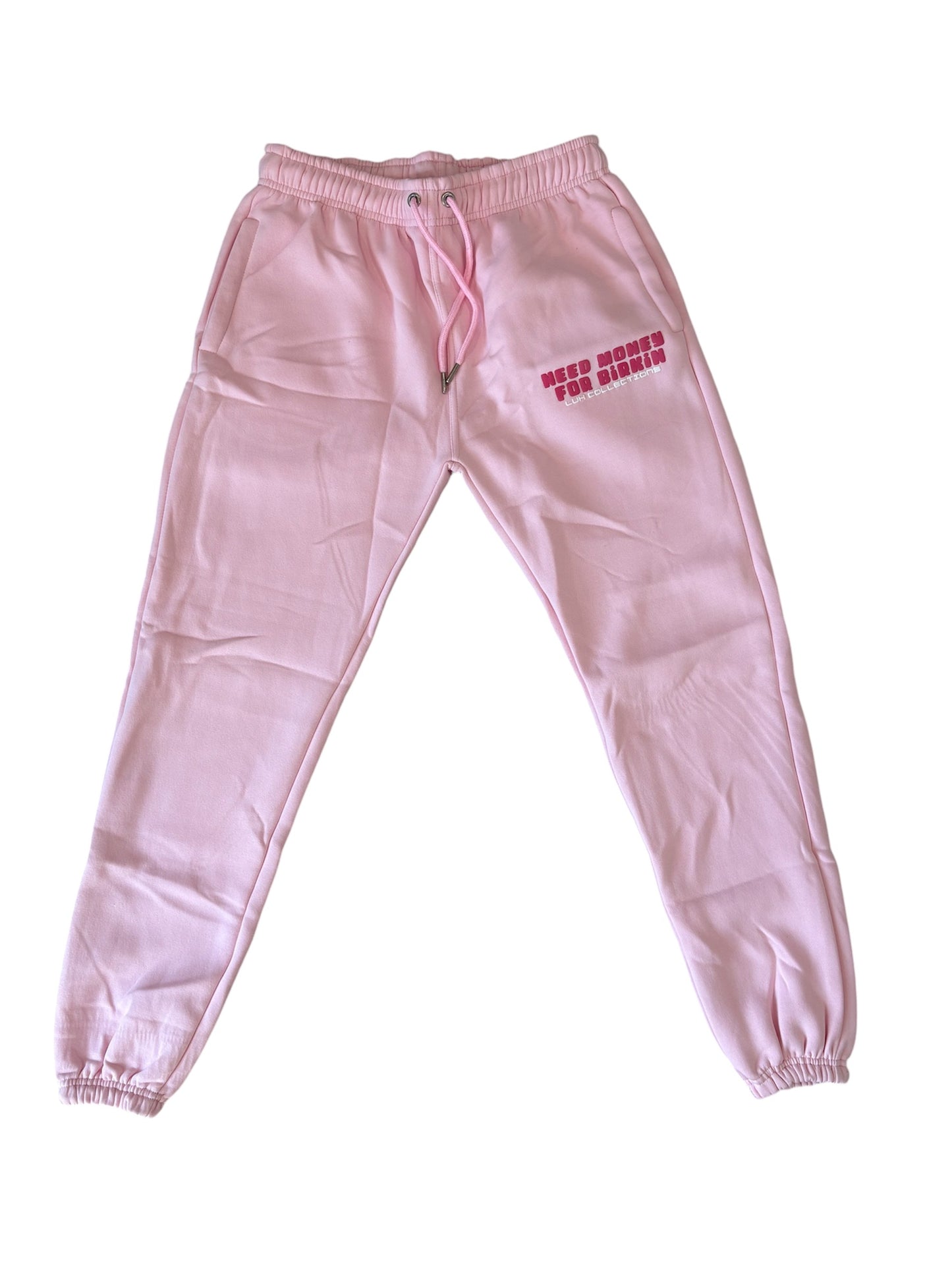 Need Money Sweat Pants Baby Pink