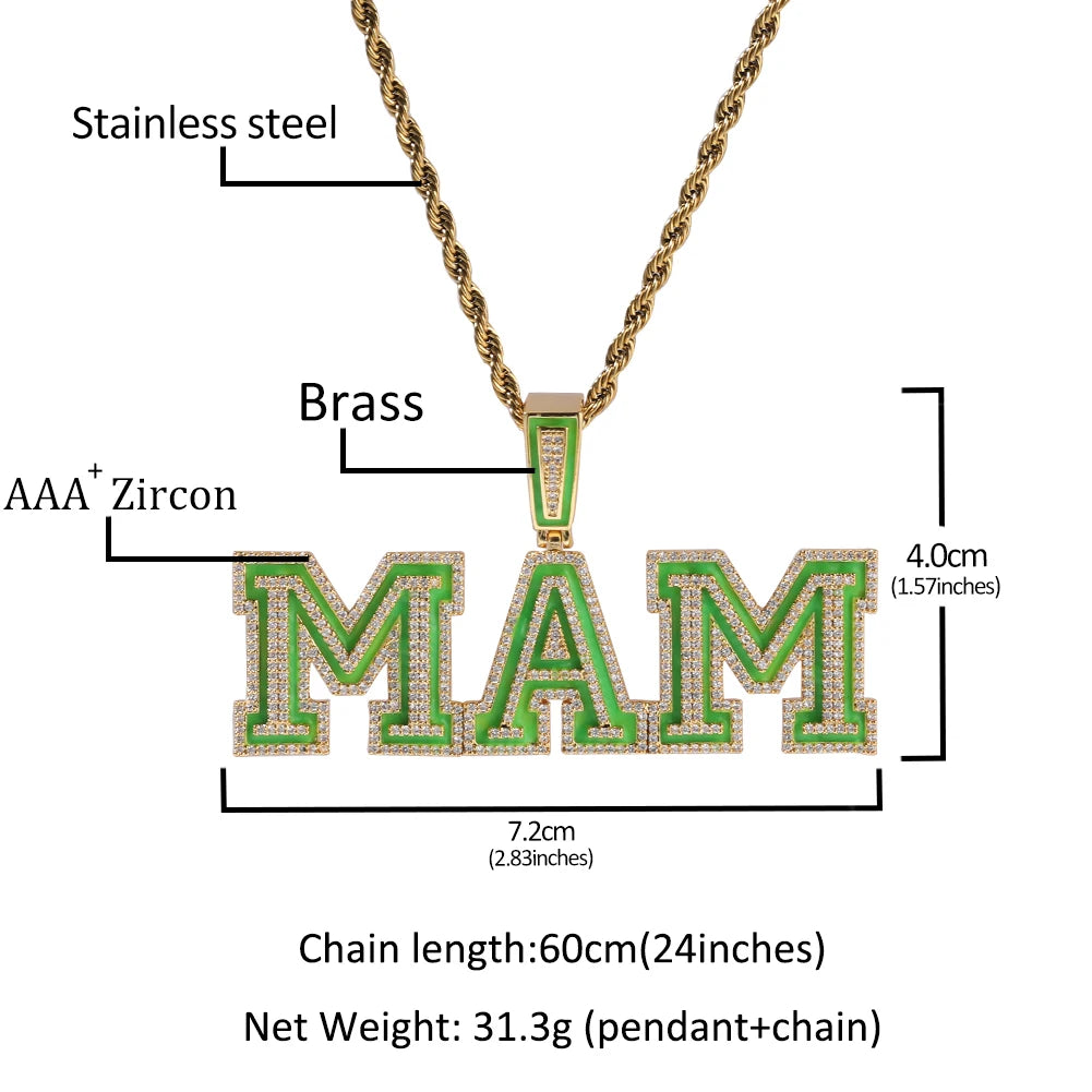 Fluorescent Name Pendant Necklace
