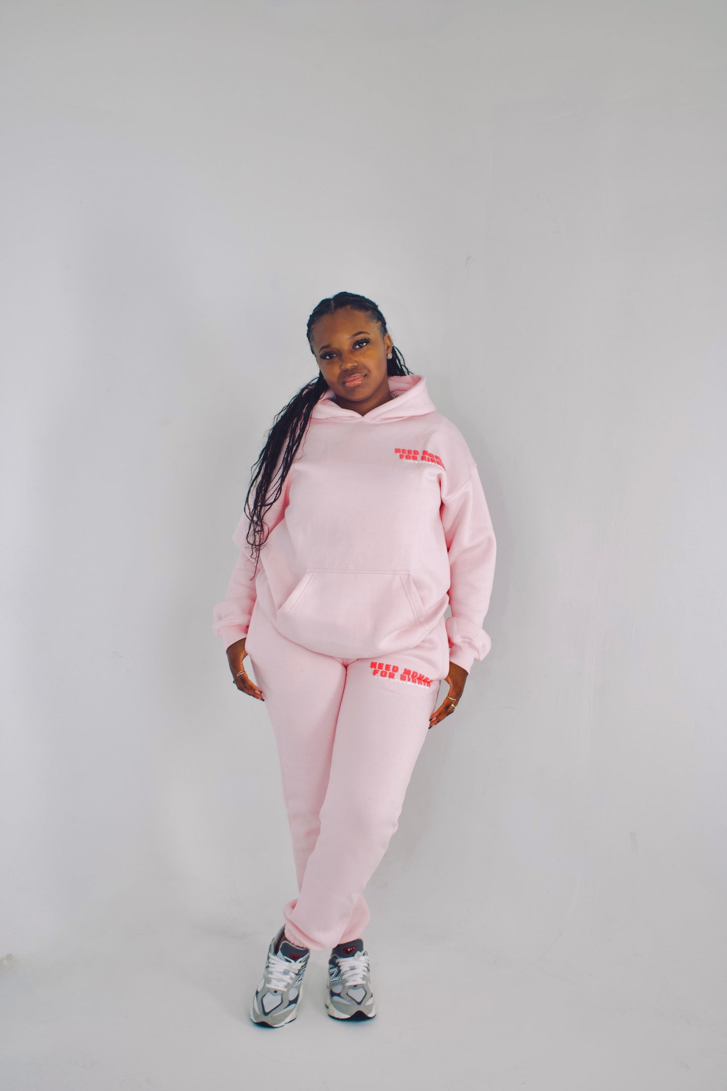 Need Money Sweat Pants Baby Pink