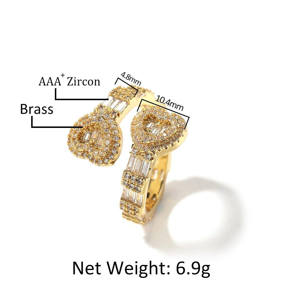 Heart/Square Baguette Rings - Lux Collections Boutique