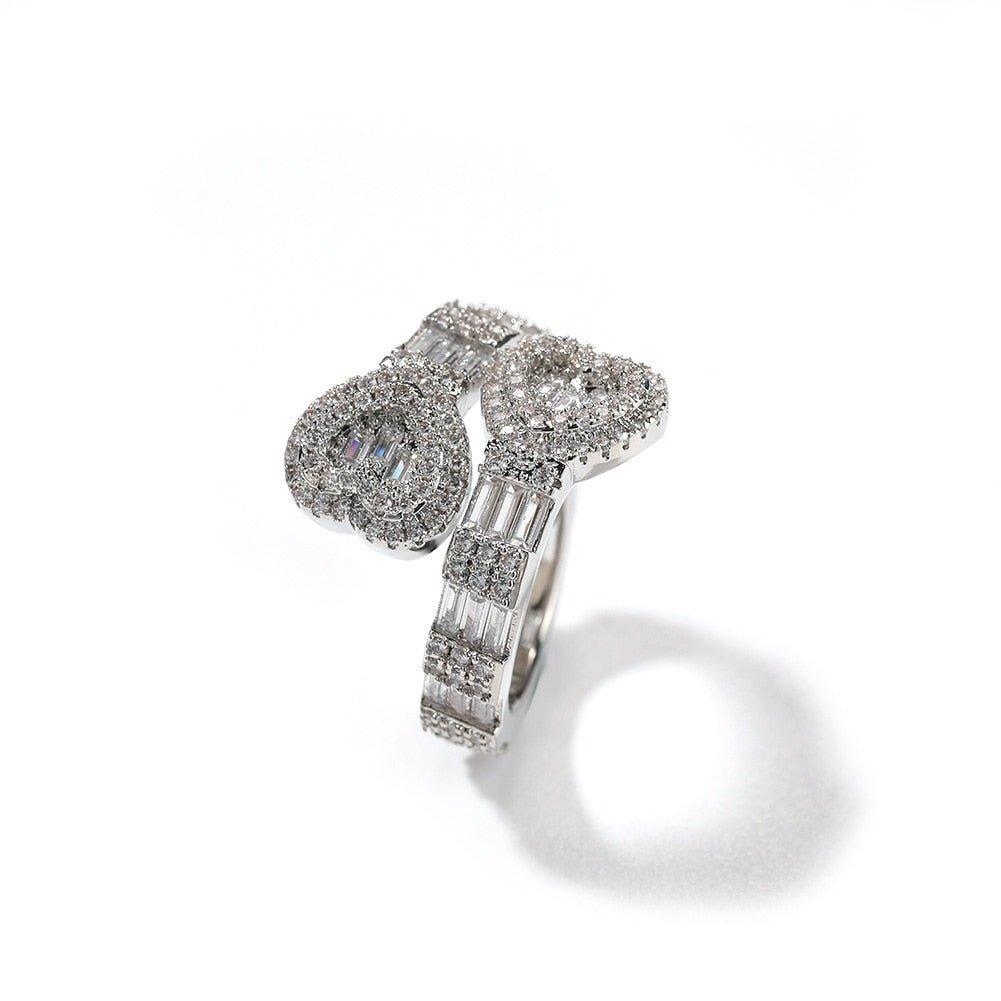 Heart/Square Baguette Rings - Lux Collections Boutique