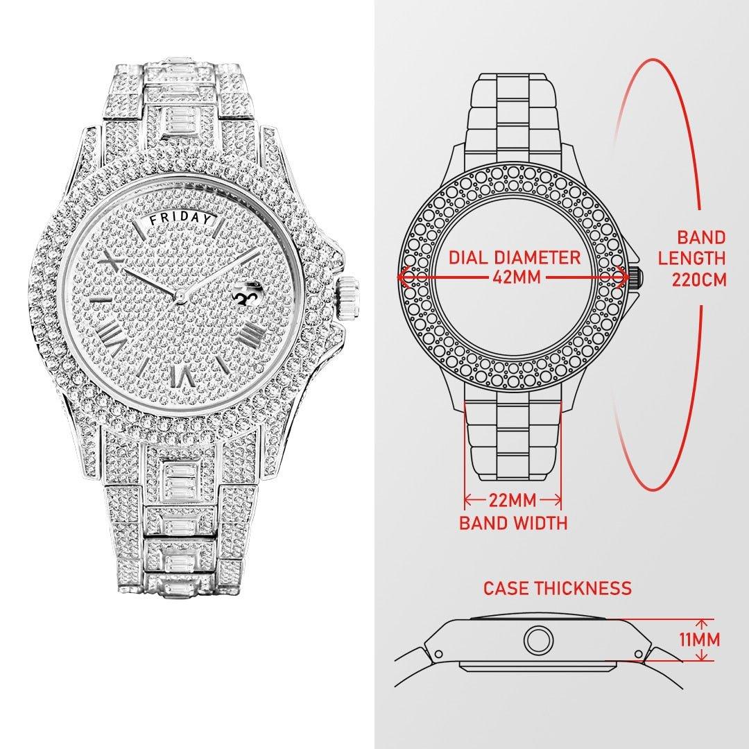 Iced Out Diamond Watch - Lux Collections Boutique
