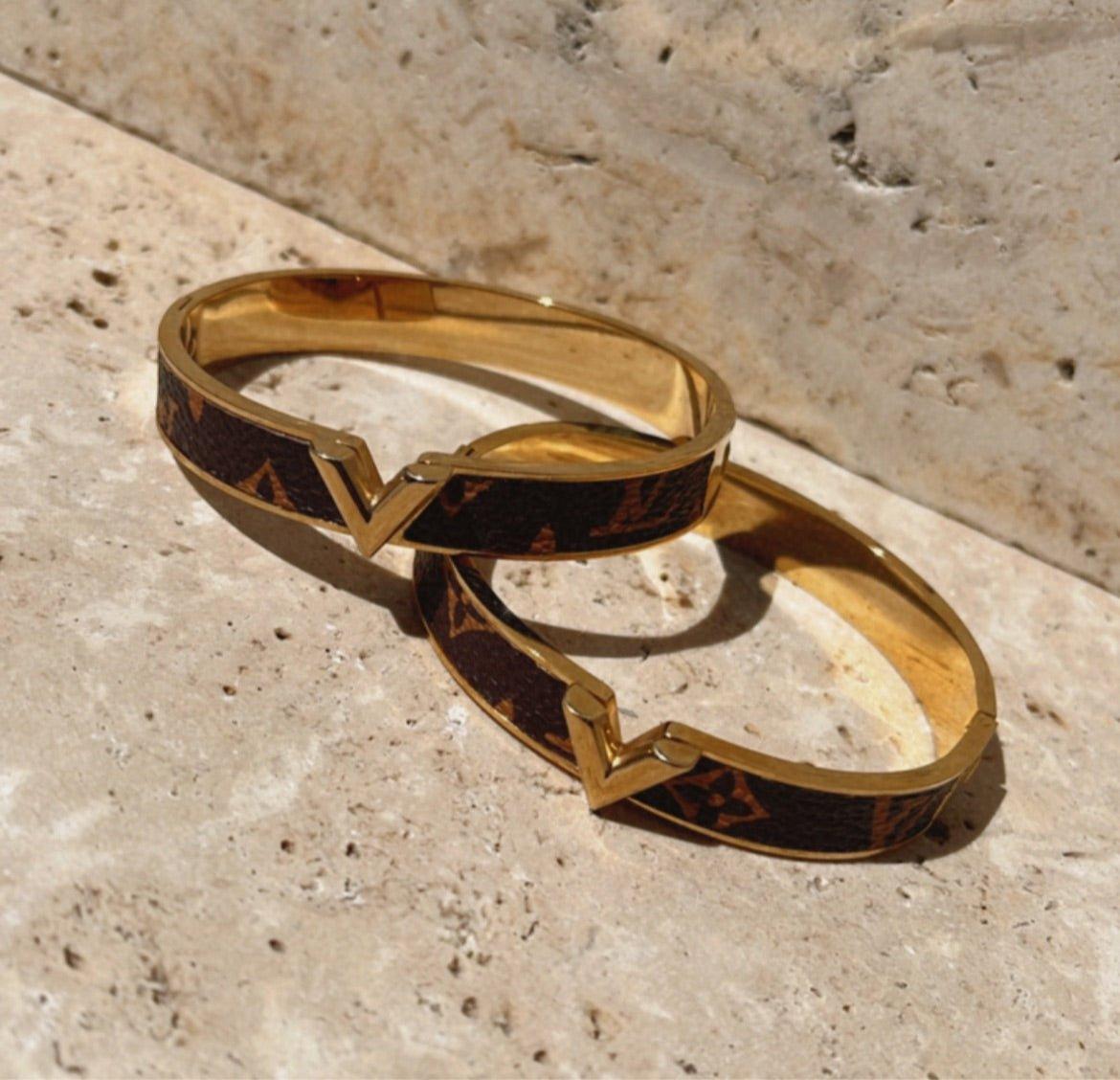 Lou V Leather Bracelet - Lux Collections Boutique