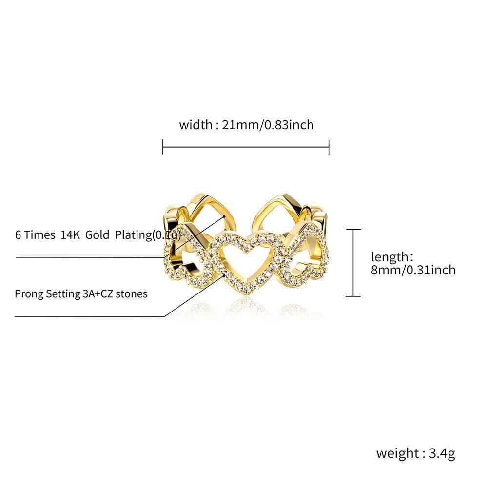 Many Hearts shaped Ring - Lux Collections Boutique