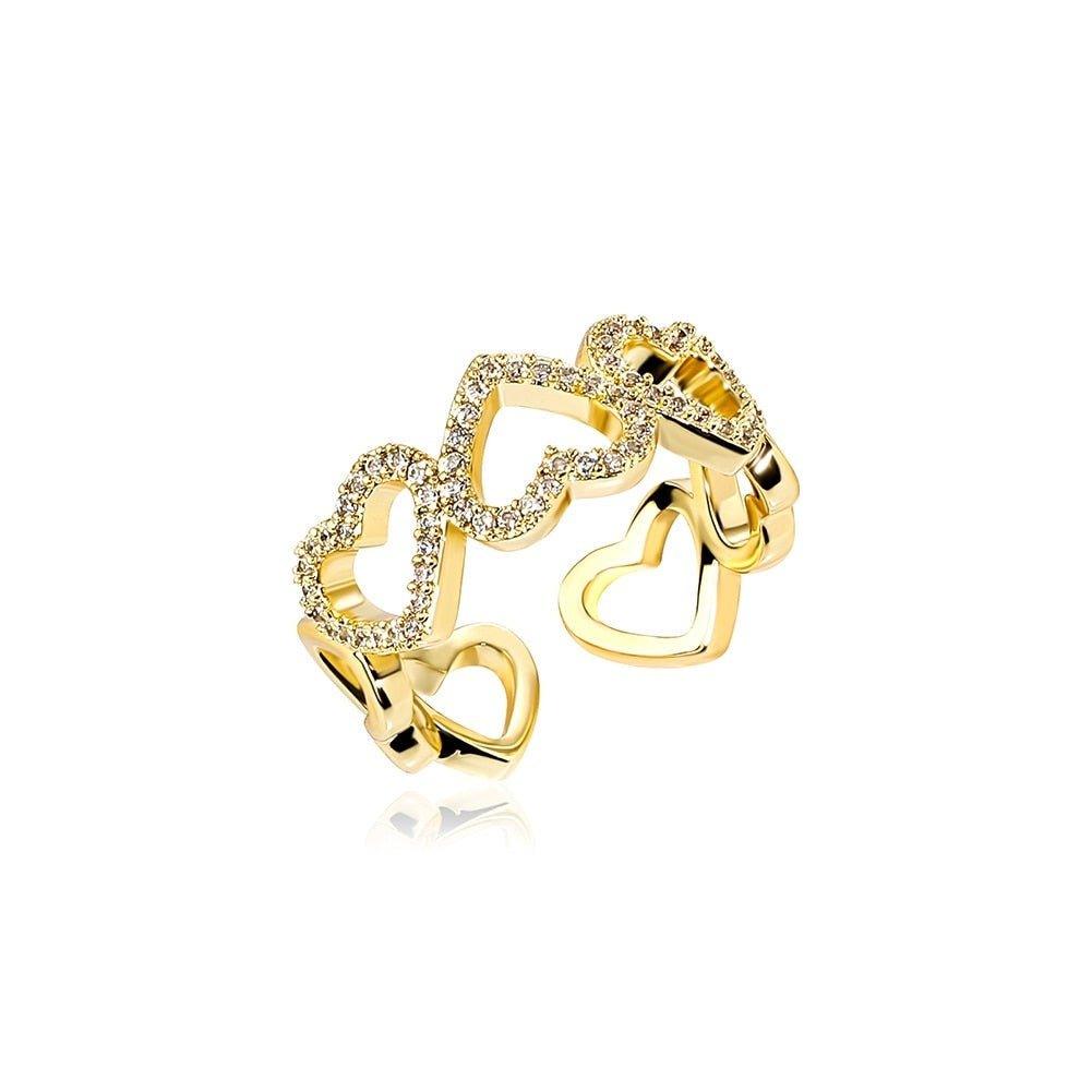 Many Hearts shaped Ring - Lux Collections Boutique