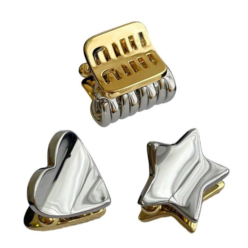 Mini Square Star Heart Shape Hair Clip - Lux Collections Boutique
