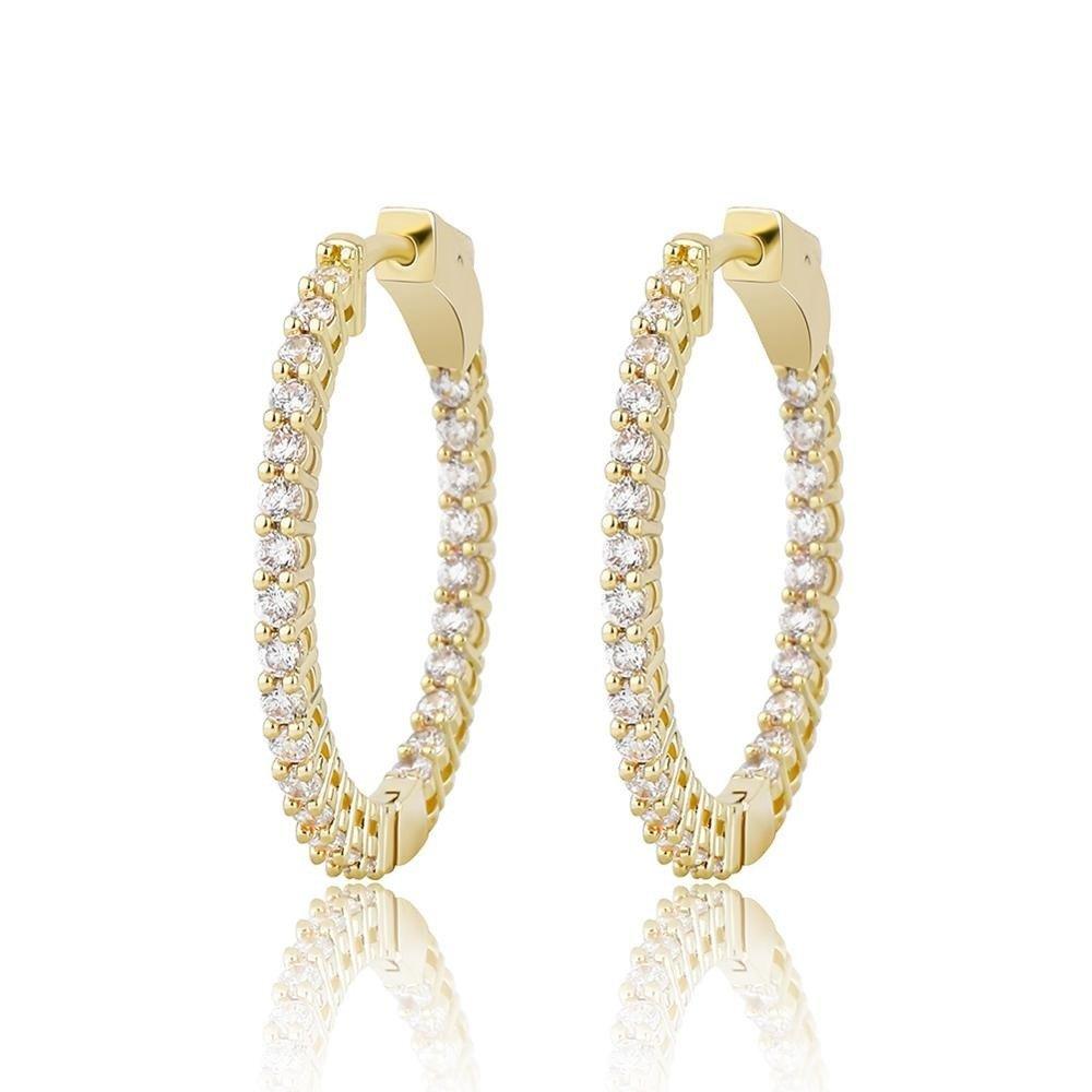 Round Iced Out Hoops - Lux Collections Boutique
