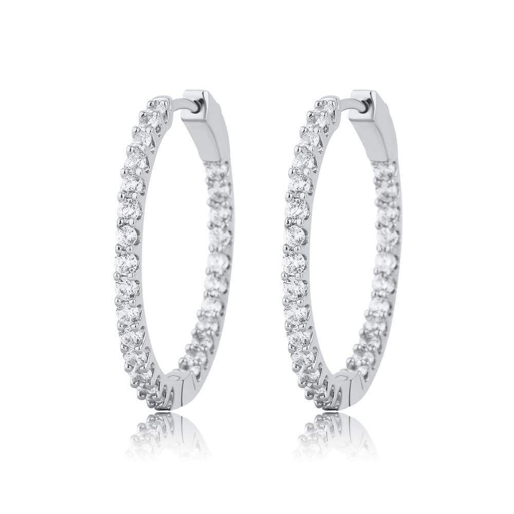 Round Iced Out Hoops - Lux Collections Boutique