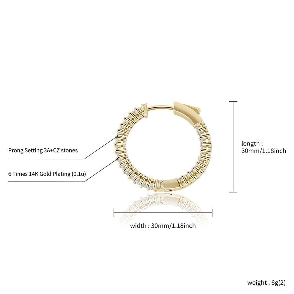 Round Iced Out Hoops - Lux Collections Boutique