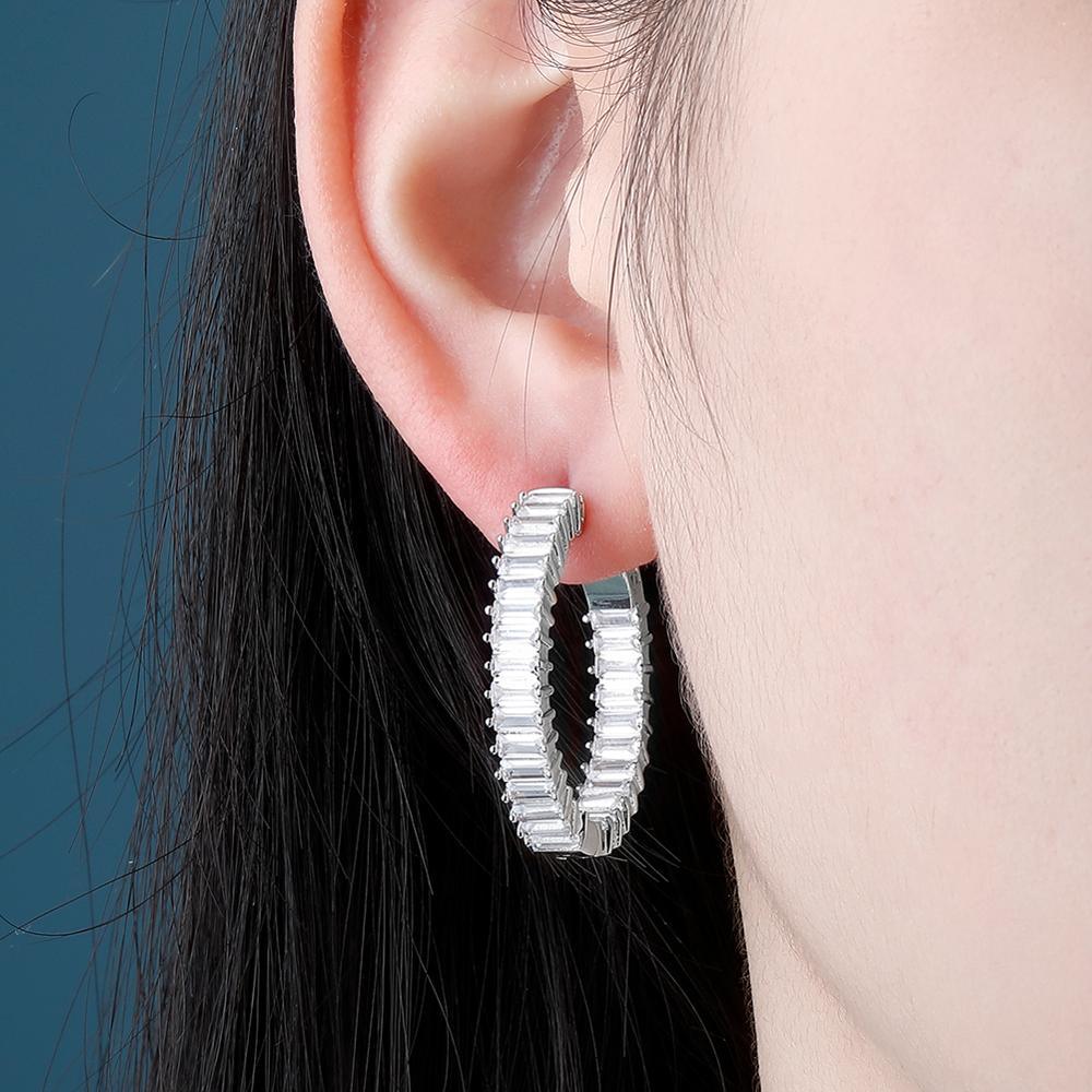 Square Iced Out Round Earrings - Lux Collections Boutique