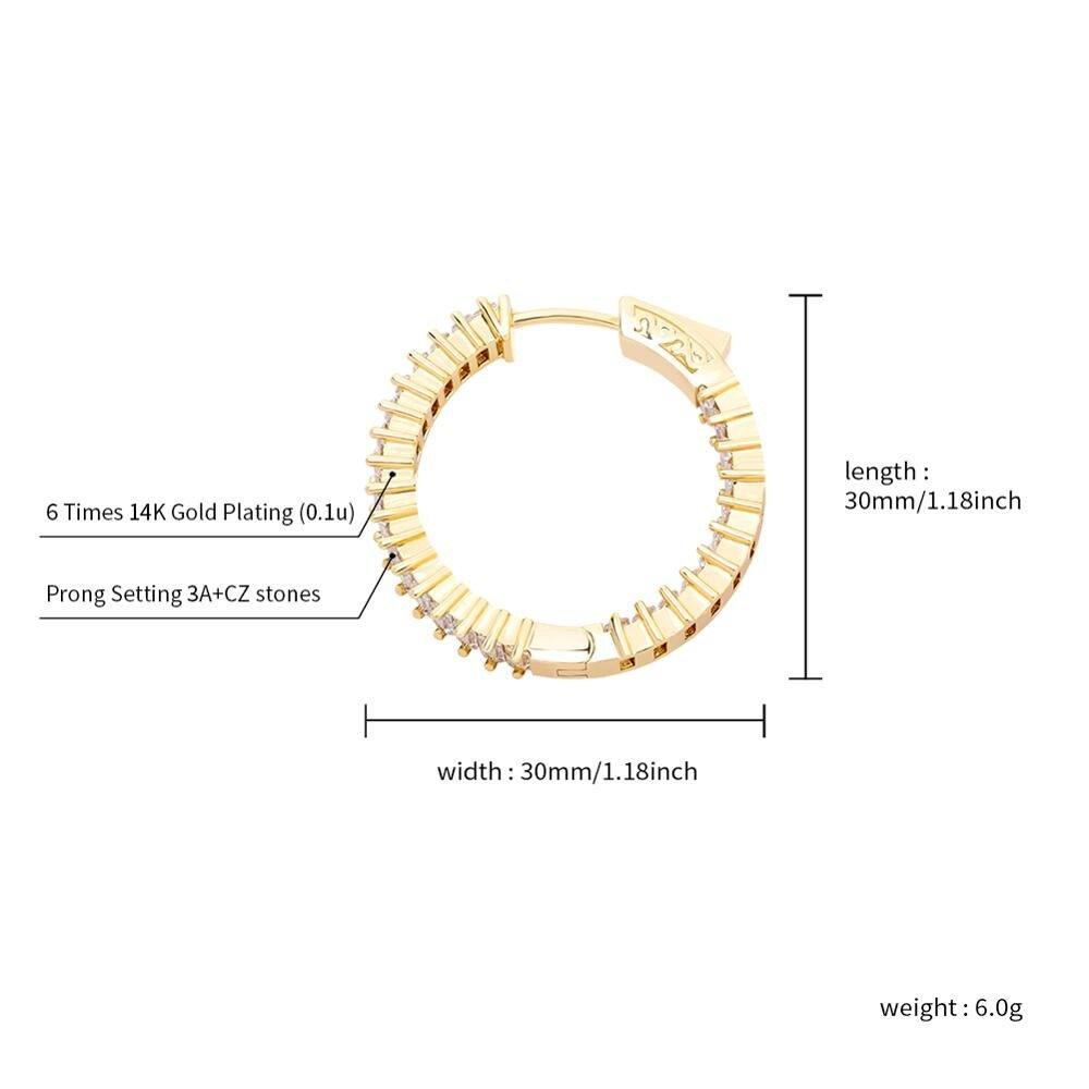 Square Iced Out Round Earrings - Lux Collections Boutique