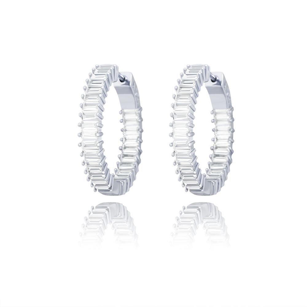 Square Iced Out Round Earrings - Lux Collections Boutique