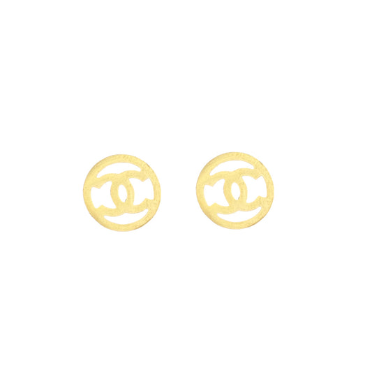 Mini C Circle Gold Stud