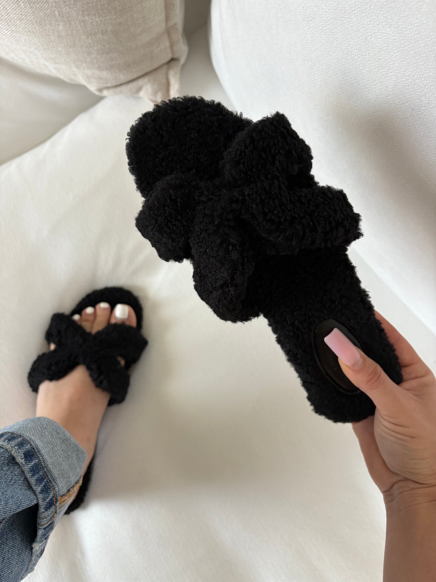 Hailey Fuzzy Sandals