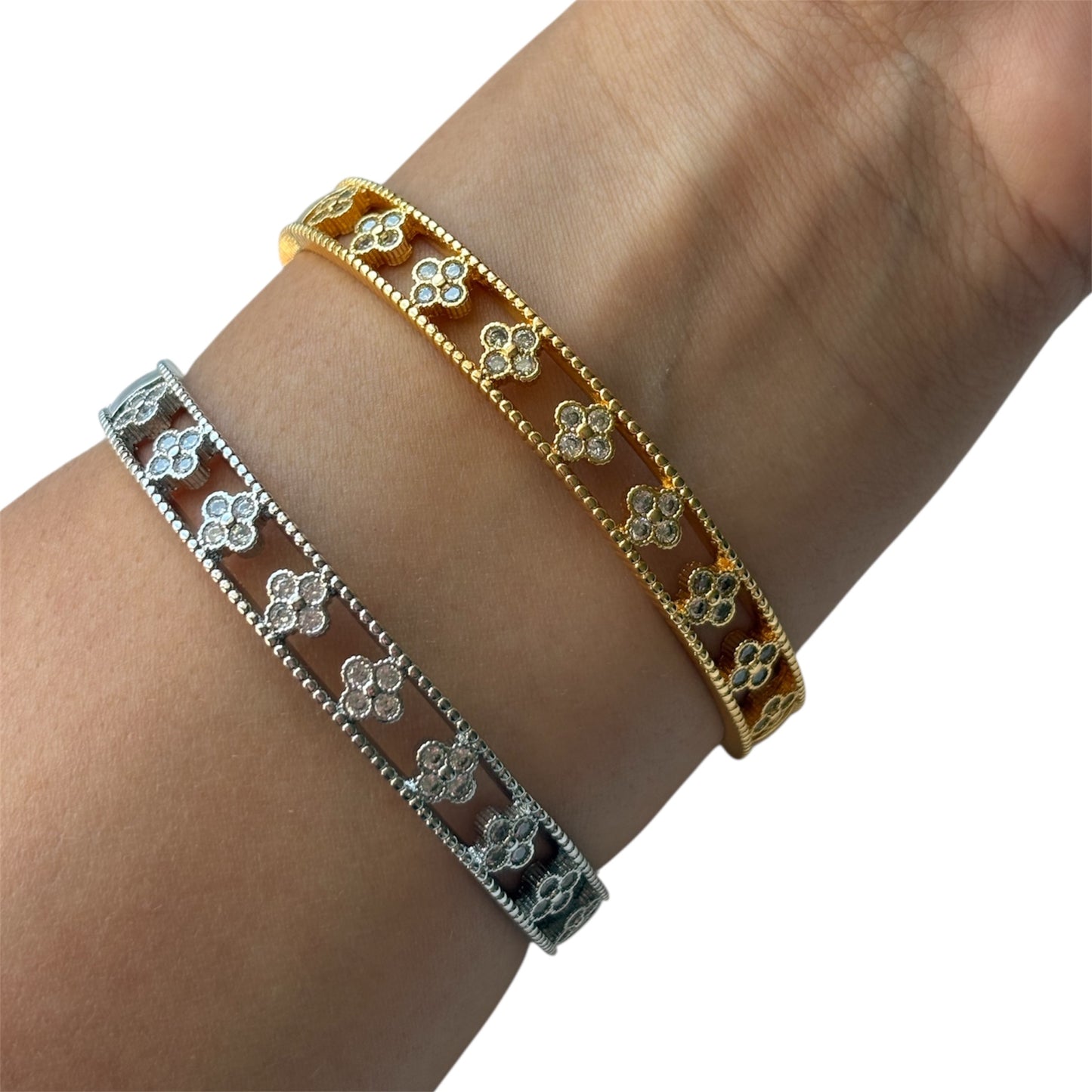 Cynthia Flower Rhinestone Bracelet