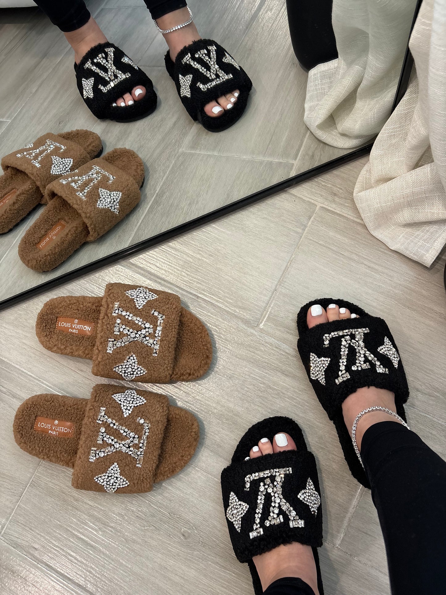 Lucinda Rhinestone Slippers