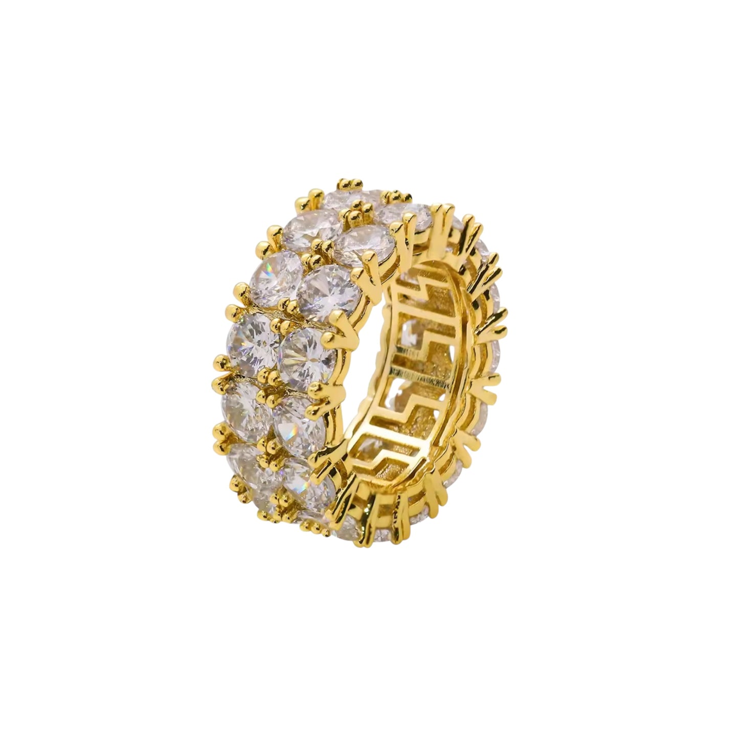 Two Row Eternity Round Ring