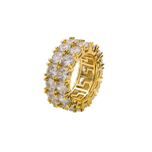 Two Row Eternity Round Ring