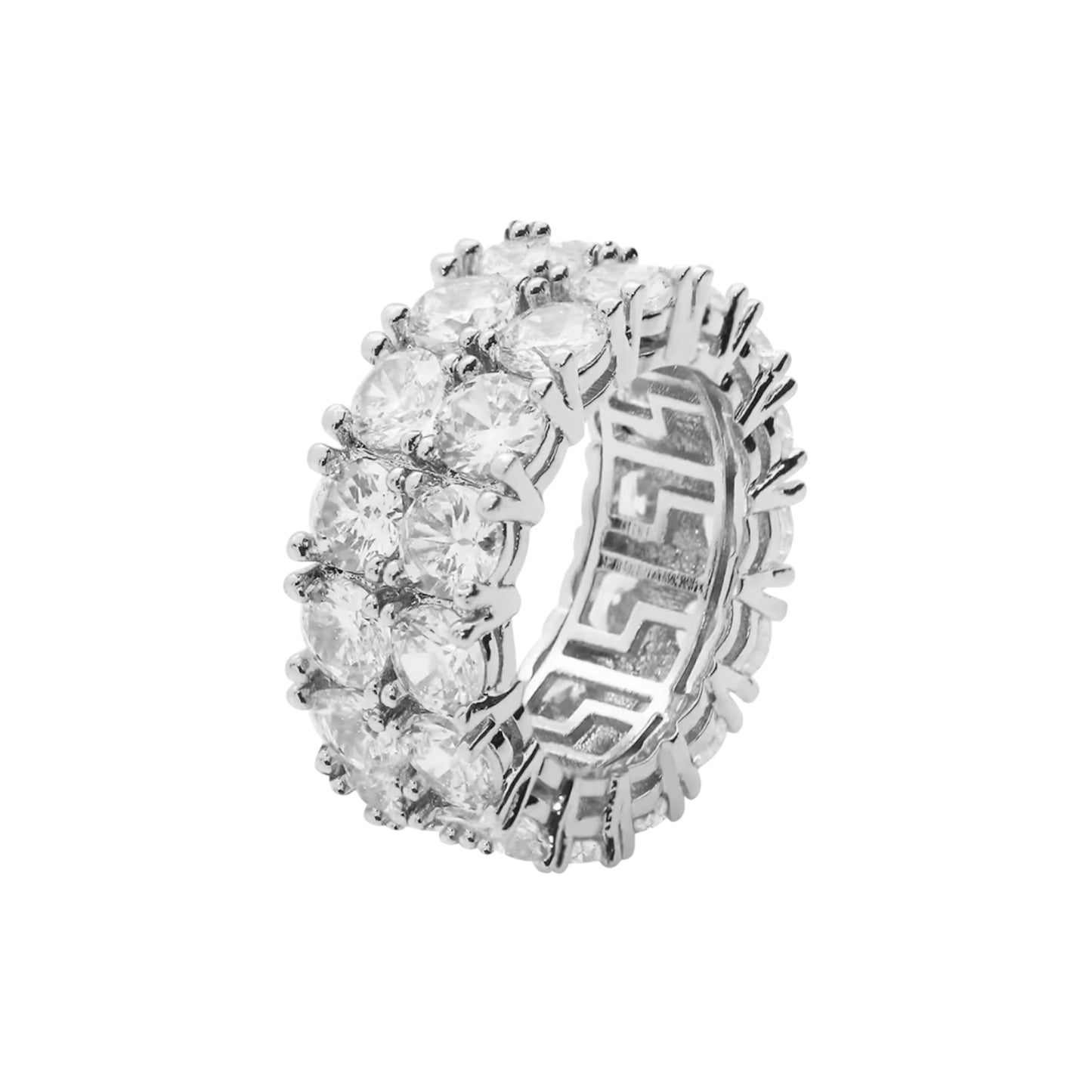 Two Row Eternity Round Ring
