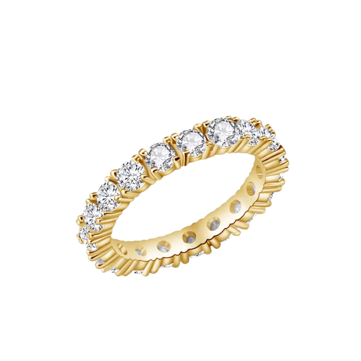One Row Eternity Round Ring