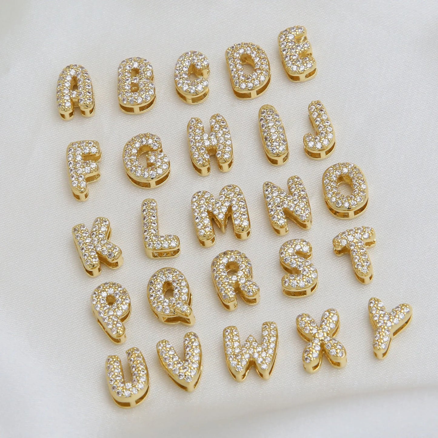 3D Bubble Rhinestone custom Letter Necklace