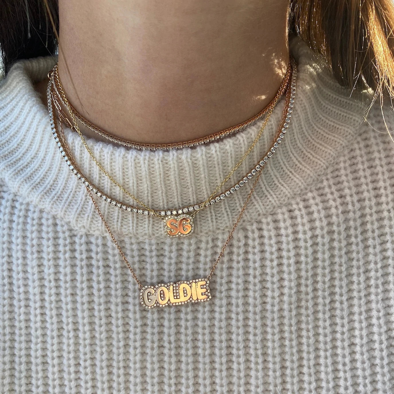 Personalized 3D  Bubble Name Pendant