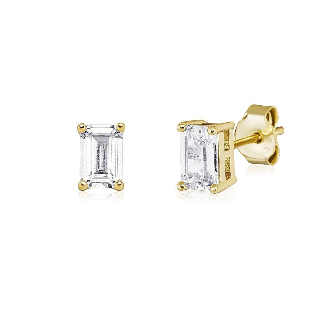 2-4mm Baguette Stud Earrings - Lux Collections Boutique
