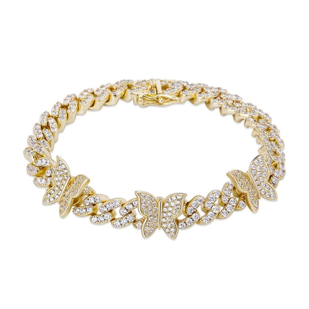 Butterfly Chain 8MM Cuban Chain Bracelet - Lux Collections Boutique