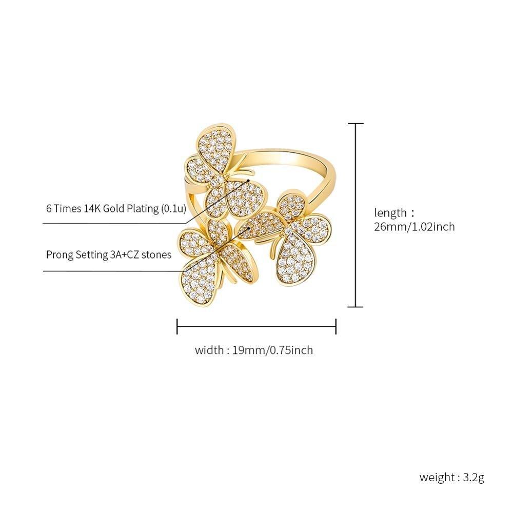 Butterfly Iced Out Ring - Lux Collections Boutique