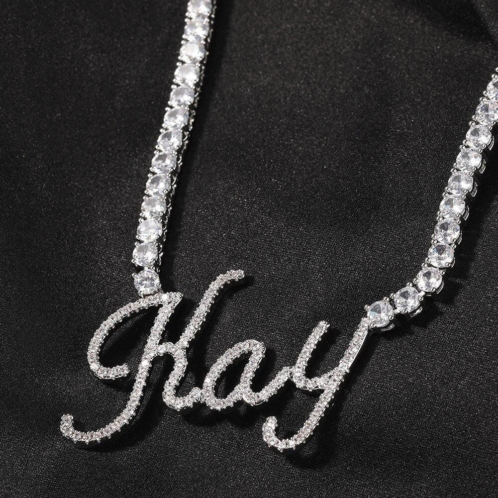 Cursive F Neclace Custom Slim Cursive Necklace – Lux Collections Boutique