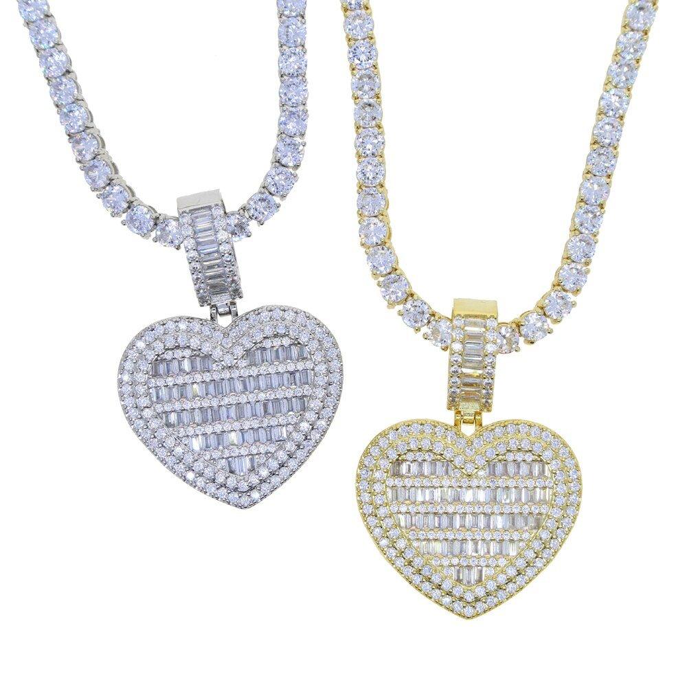 Heart Pendant Tennis Necklace - Lux Collections Boutique