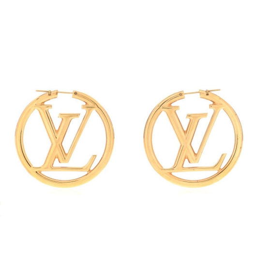 Lux Boutique 29 - LV button stud earrings, 18 k gold