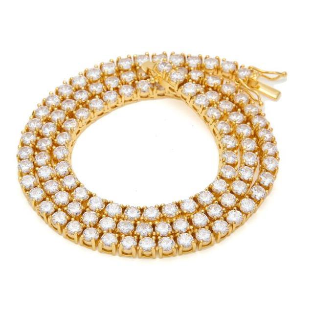 Round Cut Iced Out Tennis Link Chain - Lux Collections Boutique