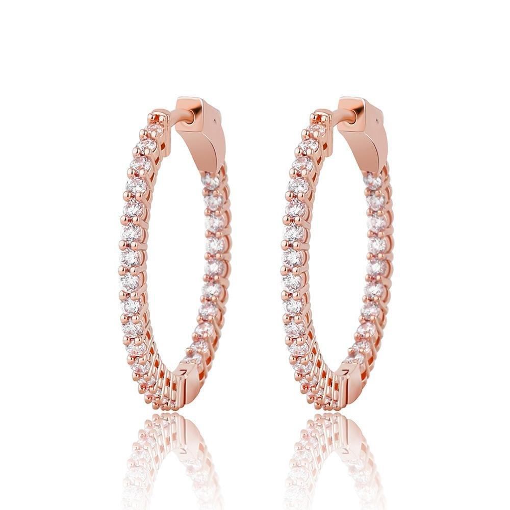Round Iced Out Hoops - Lux Collections Boutique