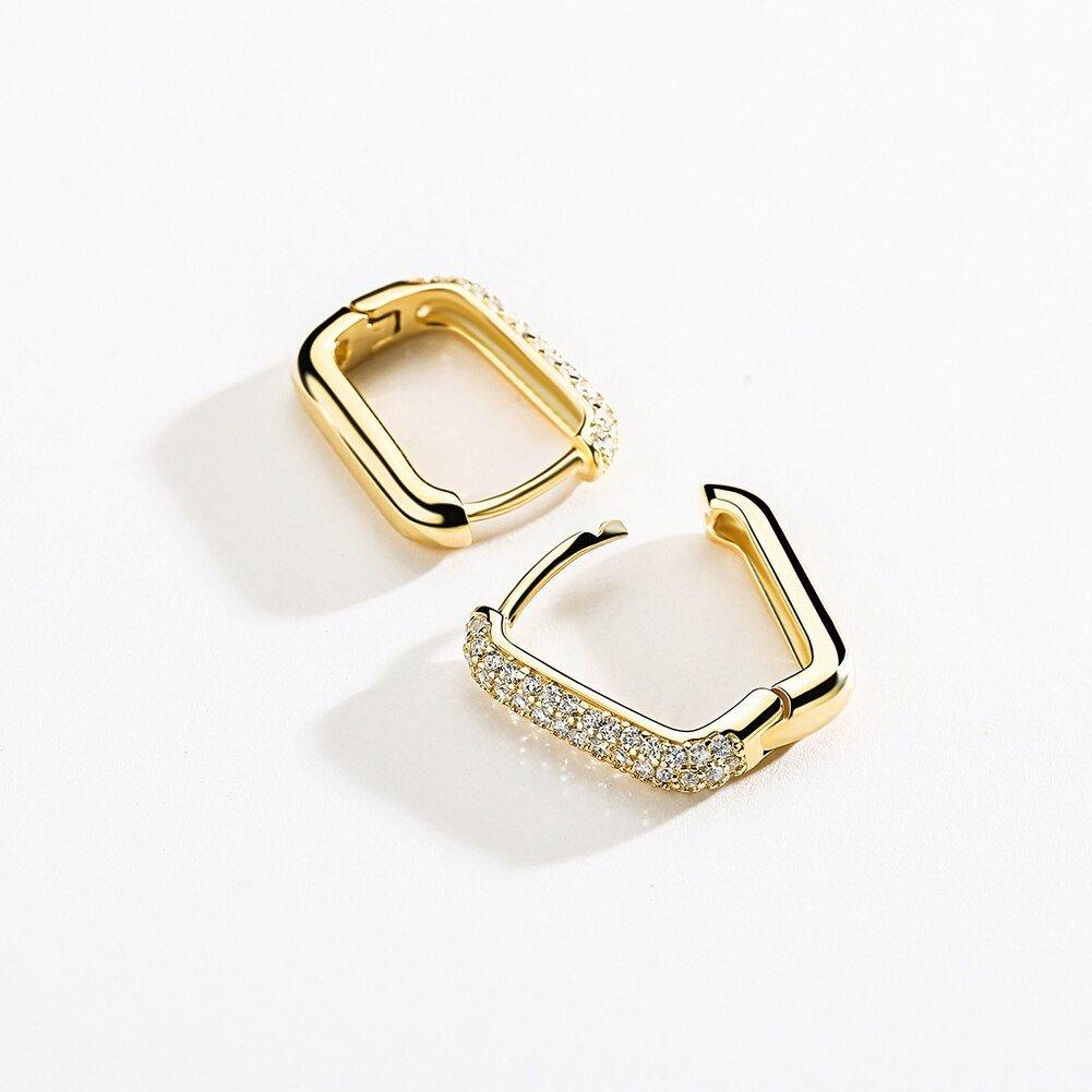 Squared Iced Earrings - Lux Collections Boutique
